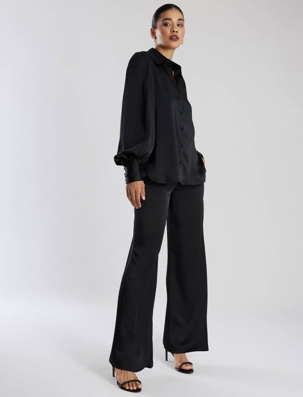 Bcbg Satin Wide-Leg Trouser