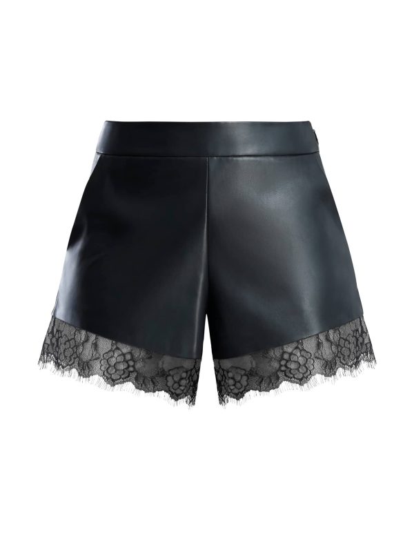 Bcbg Lace Trim Faux Leather Short - Image 7