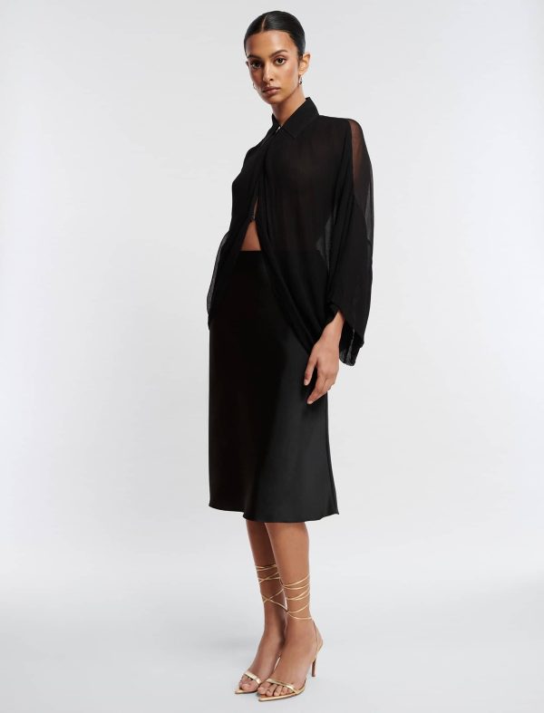 Bcbg Midi Skirt A-Line Satin - Image 3