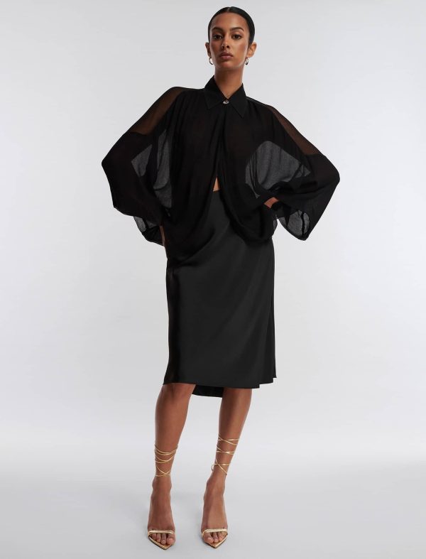 Bcbg Midi Skirt A-Line Satin - Image 5