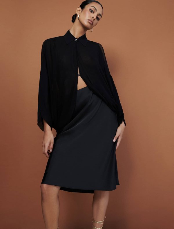 Bcbg Midi Skirt A-Line Satin - Image 6