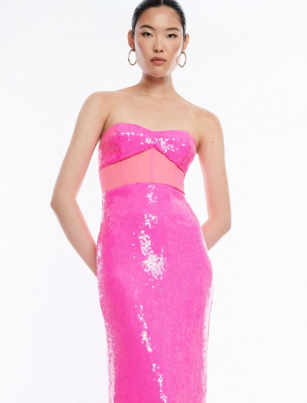 Bcbg Juno Strapless Bustier Sequin Gown - Image 6