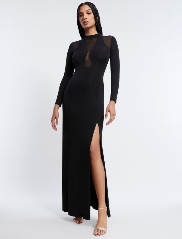 Bcbg Marlo Mock Neck Illusion Gown