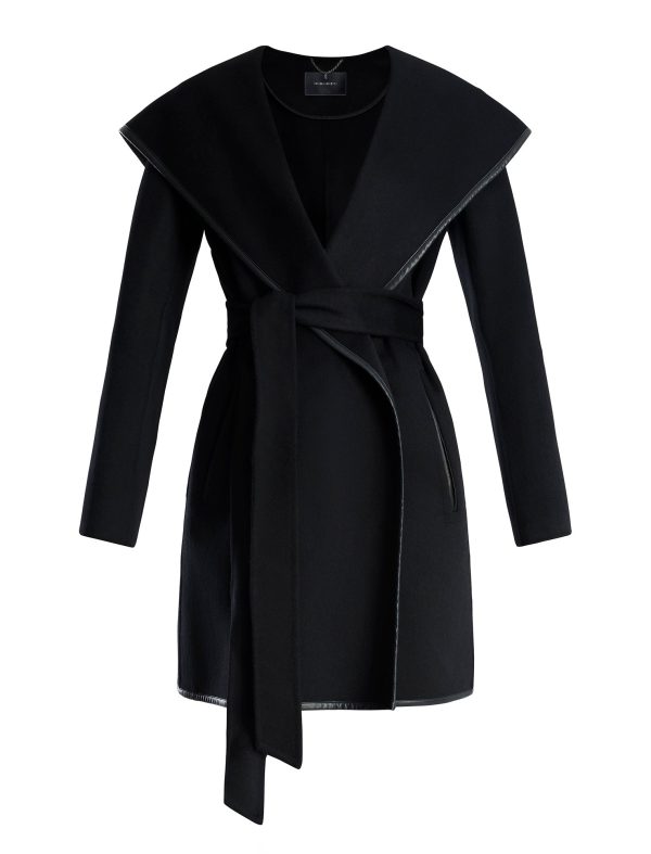 Bcbg Violet Belted Hooded Wrap Wool Coat - Image 8