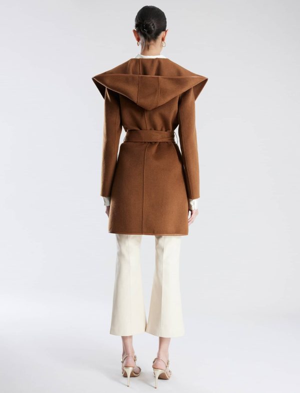 Bcbg Violet Belted Hooded Wrap Wool Coat - Image 4