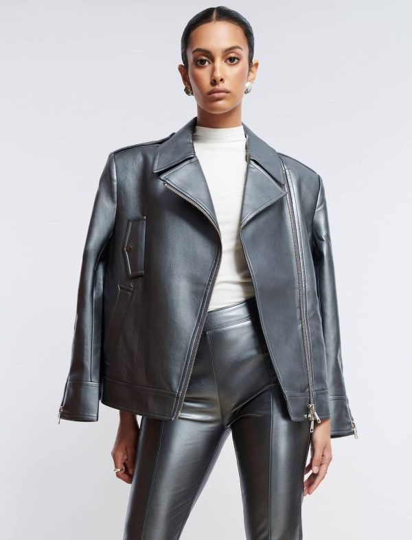 Bcbg Faux Leather Biker Jacket