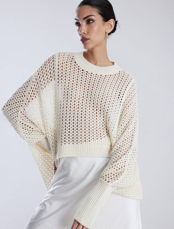 Bcbg Open Knit High-Low Cocoon Sweater