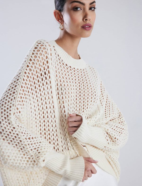 Bcbg Open Knit High-Low Cocoon Sweater - Image 3