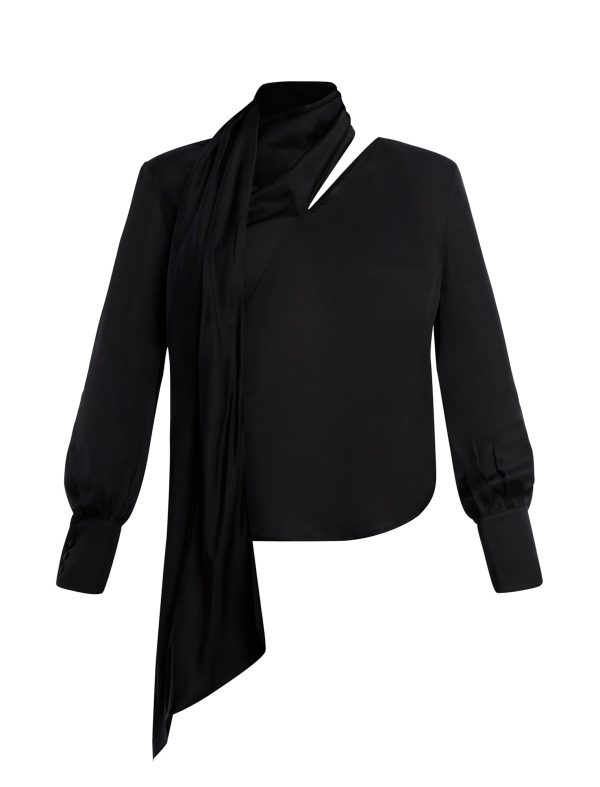 Bcbg Balloon Sleeve Scarf Top - Image 7