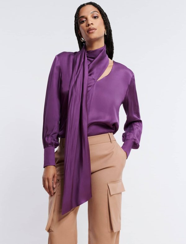 Bcbg Balloon Sleeve Scarf Top