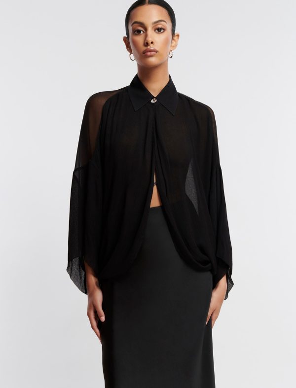 Bcbg Button-Up Cape Top