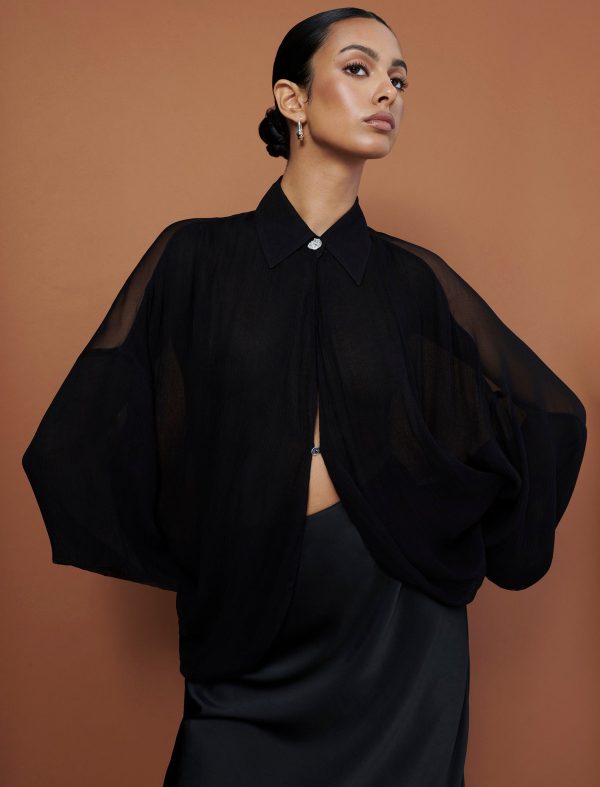 Bcbg Button-Up Cape Top - Image 4