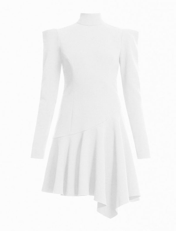 Bcbg Guinevere Neck-Tie Mini Dress Cloudy White - Image 8