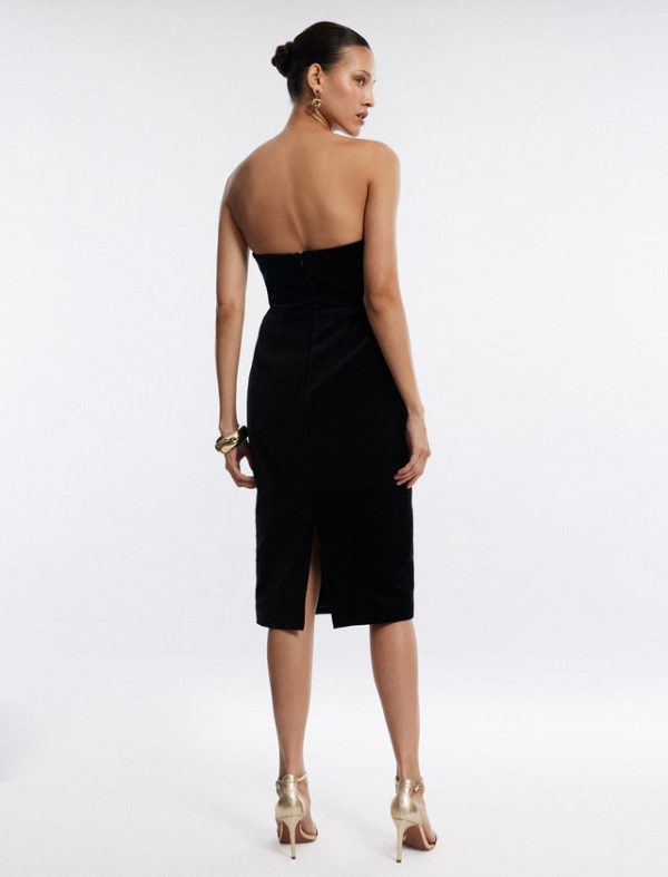 Bcbg Dress Ambrose Velvet Bustier Dress Black - Image 4