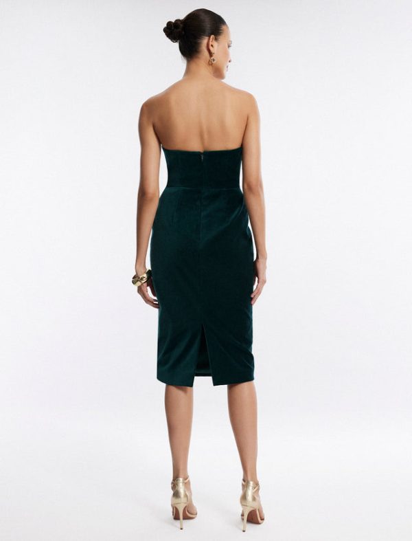 Bcbg Dress Ambrose Velvet Bustier Dress Ponderosa Pine - Image 4