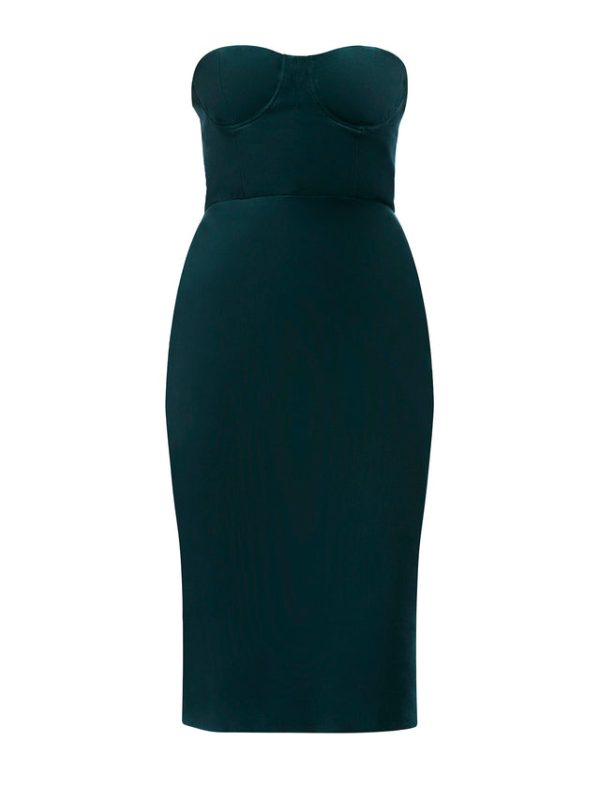 Bcbg Dress Ambrose Velvet Bustier Dress Ponderosa Pine - Image 8