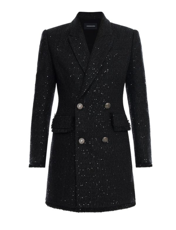 Bcbg Eddie Tweed Blazer Dress Black - Image 8