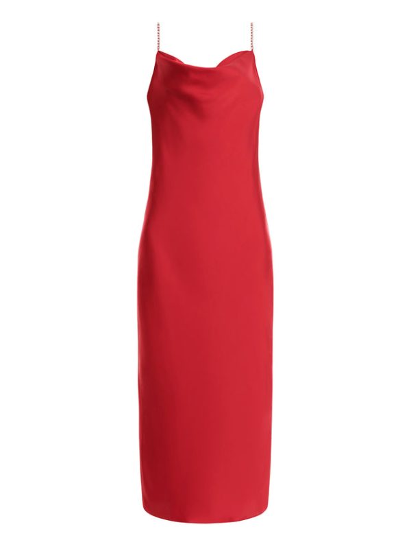 Bcbg Dawn Satin Slip Gown Red - Image 8