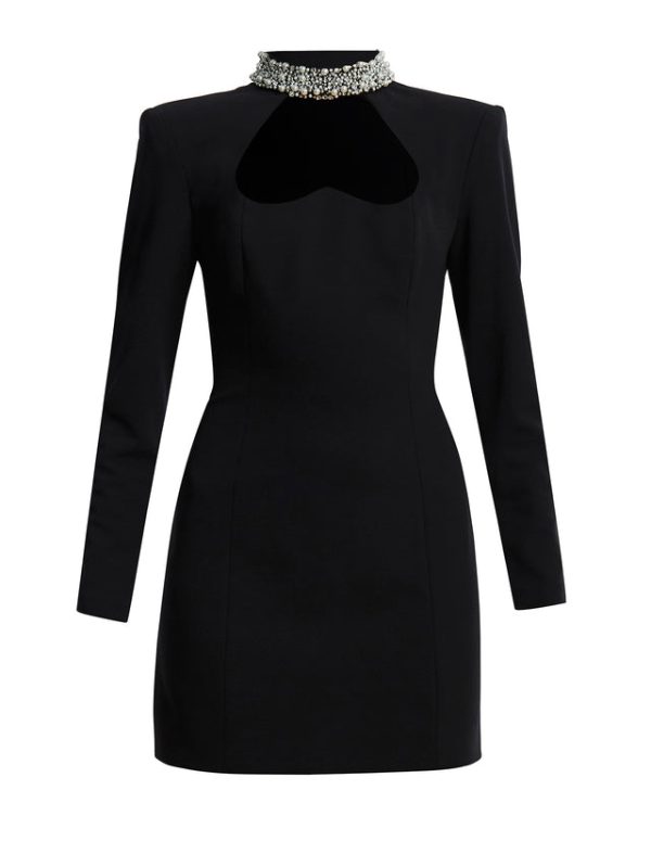 Bcbg Cooper Beaded Collar Mini Dress Black - Image 7