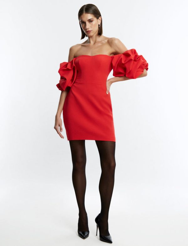 Bcbg Bryony Off-The-Shoulder Mini Dress Rosso - Image 2