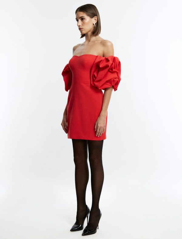 Bcbg Bryony Off-The-Shoulder Mini Dress Rosso - Image 3