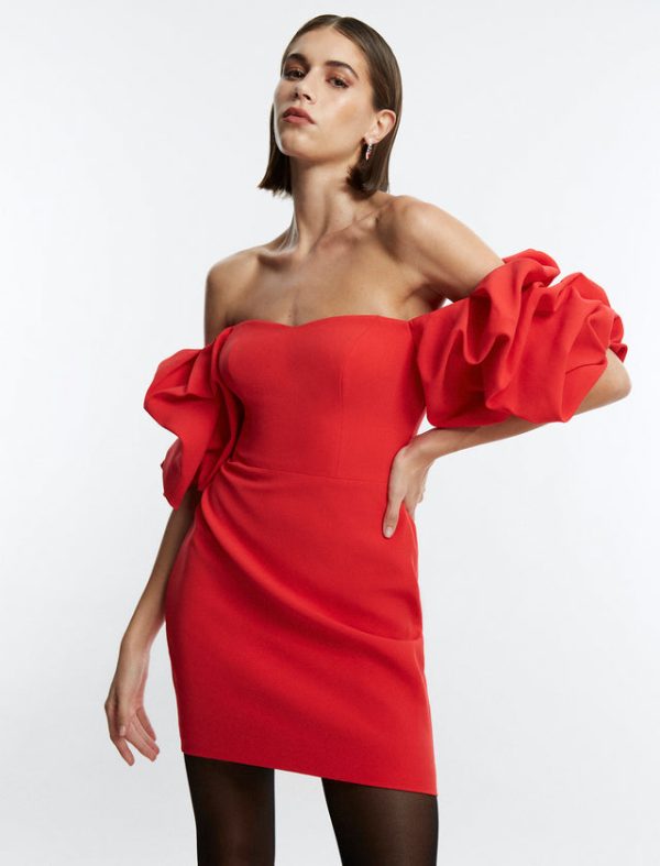 Bcbg Bryony Off-The-Shoulder Mini Dress Rosso - Image 5