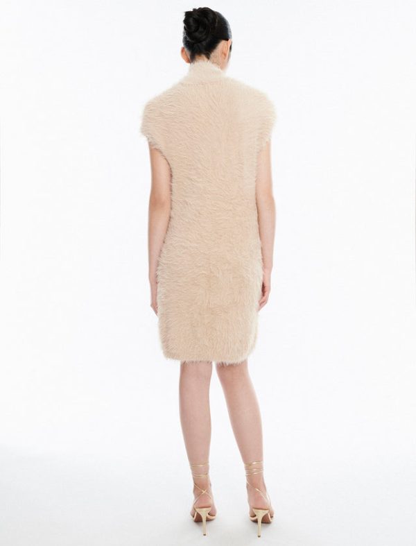 Bcbg Lewis Eyelash Knit Mini Dress Camel - Image 4