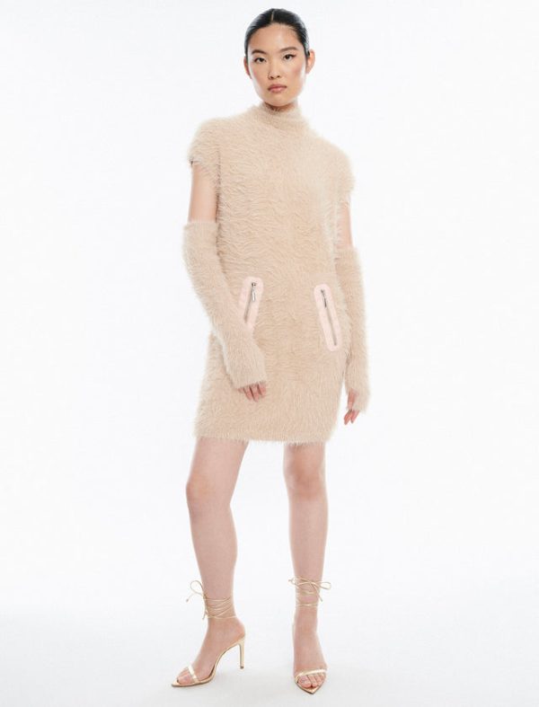 Bcbg Lewis Eyelash Knit Mini Dress Camel - Image 5