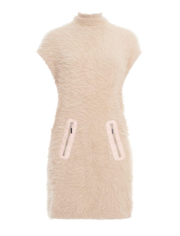 Bcbg Lewis Eyelash Knit Mini Dress Camel - Image 8