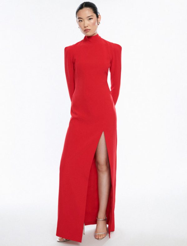 Bcbg Beatrix Mock Neck Gown CARMINE RED - Image 3