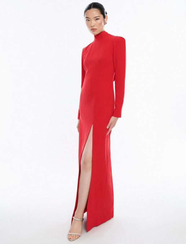 Bcbg Beatrix Mock Neck Gown CARMINE RED - Image 4