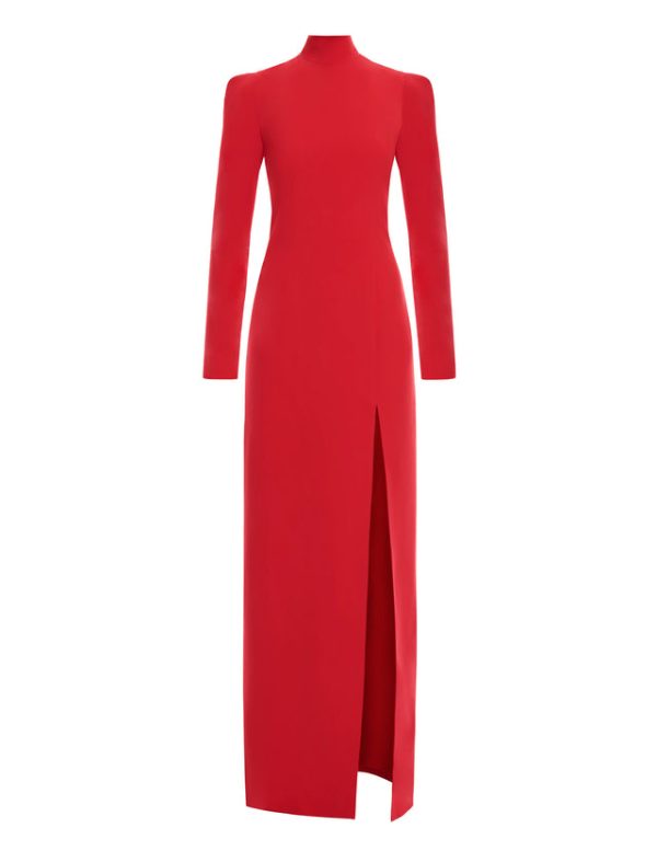 Bcbg Beatrix Mock Neck Gown CARMINE RED - Image 8