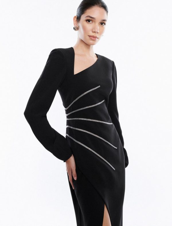 Bcbg Fletcher Long Sleeve Gown Black Beauty - Image 3