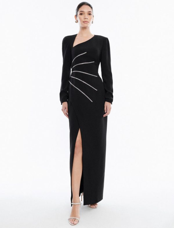 Bcbg Fletcher Long Sleeve Gown Black Beauty - Image 5