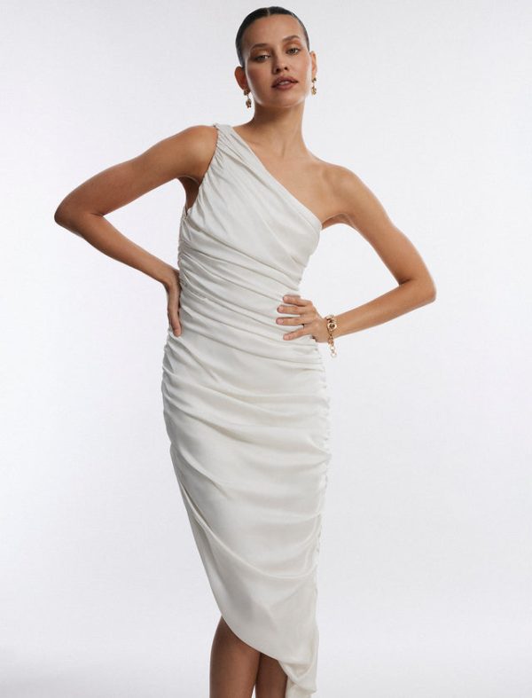 Bcbg Maris Draped Scarf Gown Gardenia - Image 6