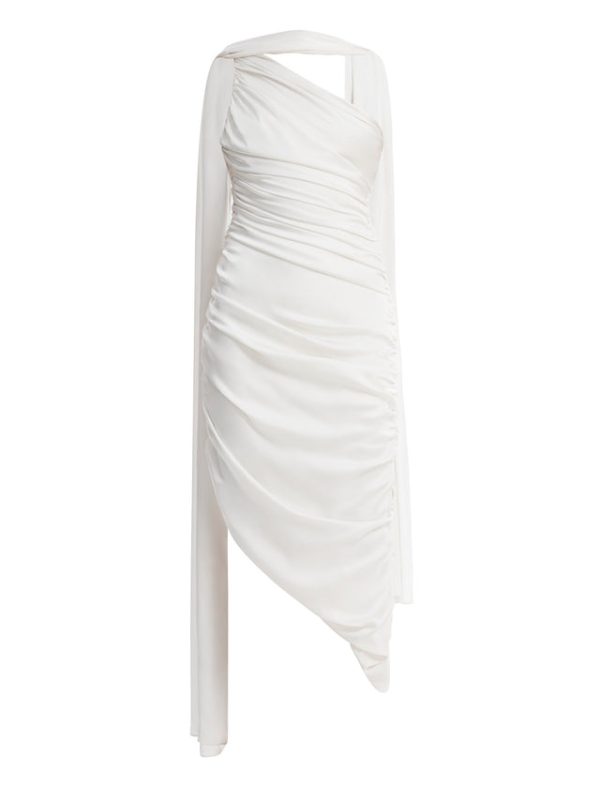 Bcbg Maris Draped Scarf Gown Gardenia - Image 8