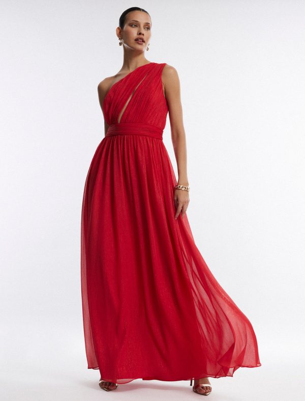 Bcbg Madison Cutout One Shoulder Gown Rubicondo