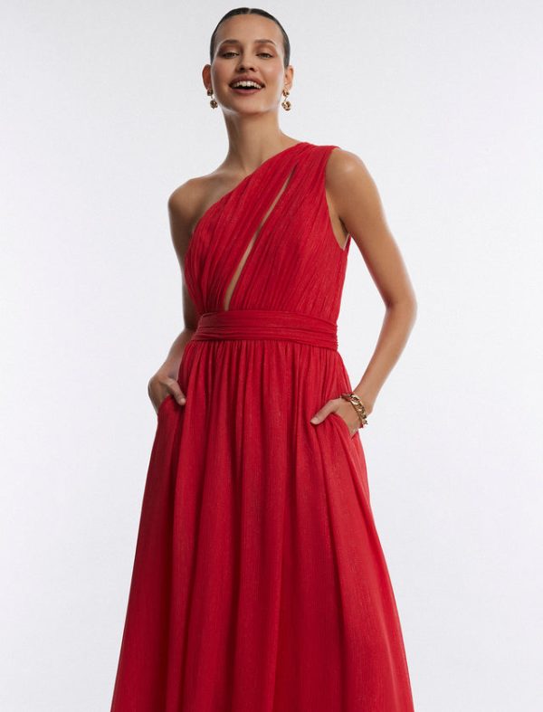 Bcbg Madison Cutout One Shoulder Gown Rubicondo - Image 5