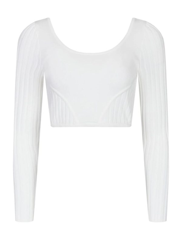 BCBG CAMPANA RIBBED CROP TOP - GARDENIA - Image 6