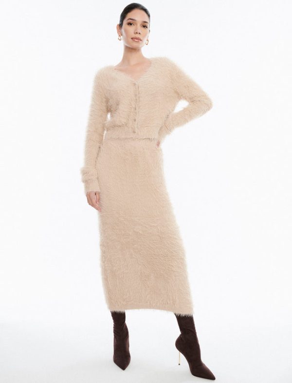 Bcbg Eyelash Knit Midi Skirt Camel - Image 2