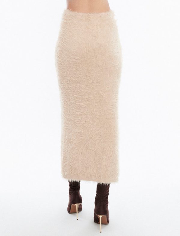 Bcbg Eyelash Knit Midi Skirt Camel - Image 4