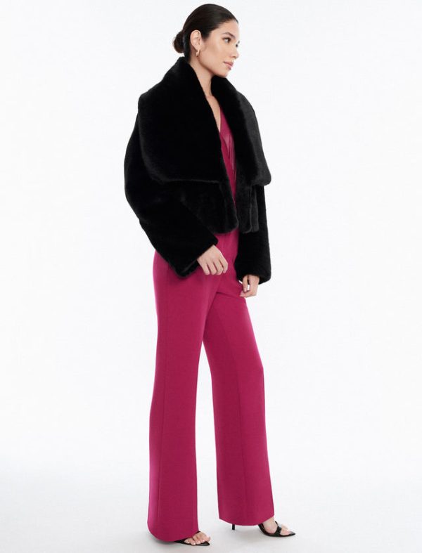 Bcbg Faux Fur Crop Coat Black Beauty - Image 3