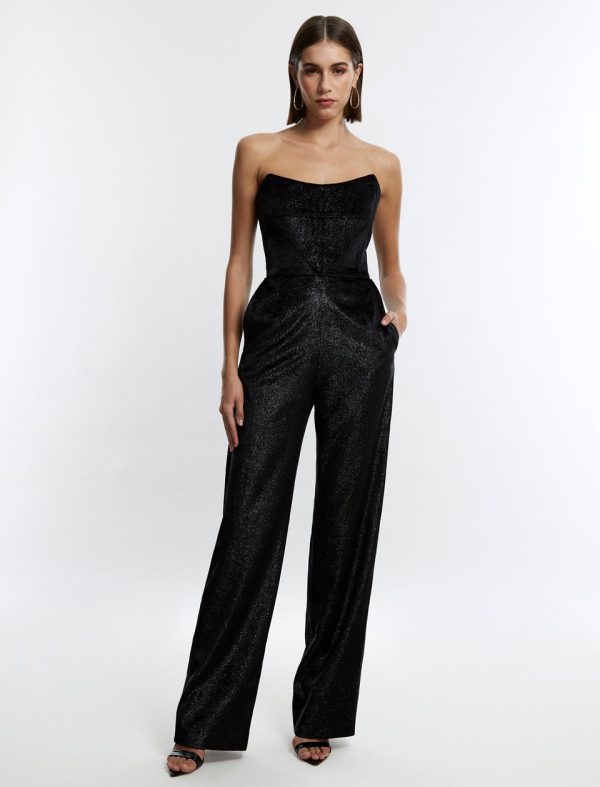 Bcbg Jagger Strapless Bustier Jumpsuit Black Beauty