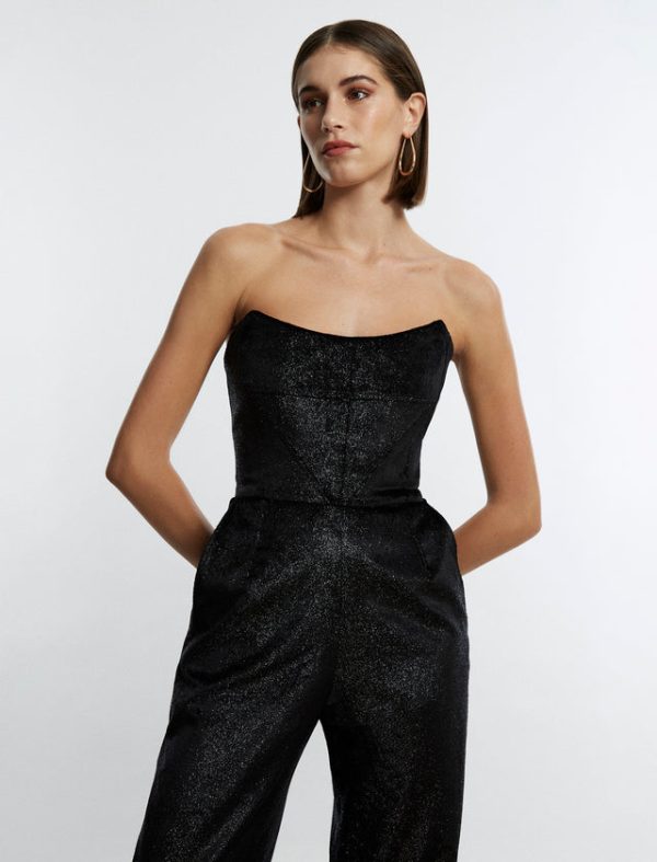 Bcbg Jagger Strapless Bustier Jumpsuit Black Beauty - Image 5