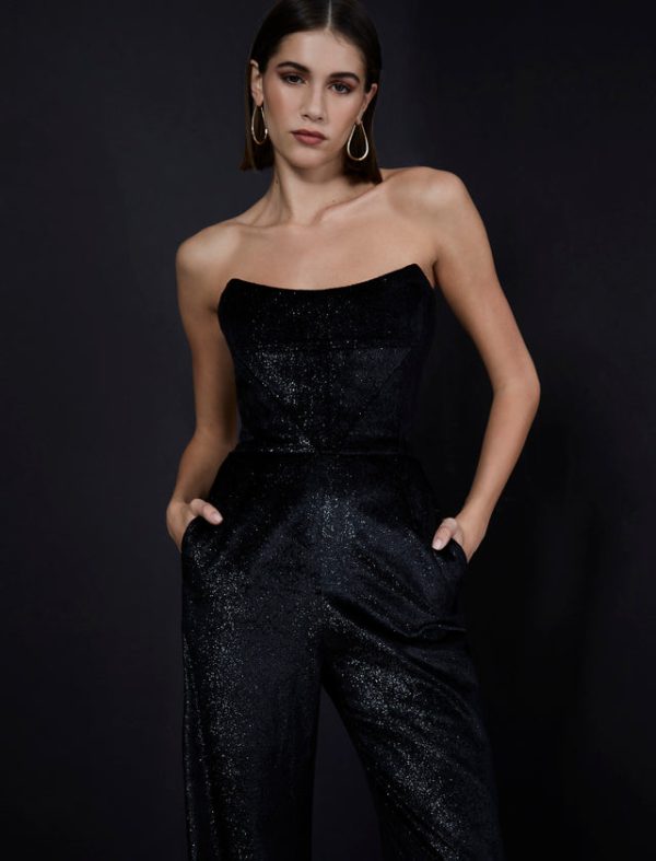 Bcbg Jagger Strapless Bustier Jumpsuit Black Beauty - Image 6