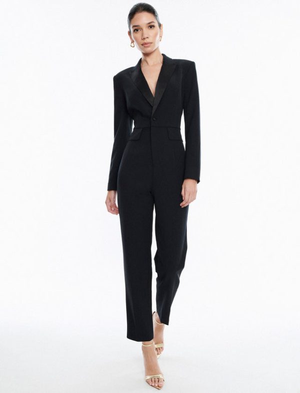 Bcbg Astoria Off-Shoulder Tuxedo Jumpsuit Black - Image 2