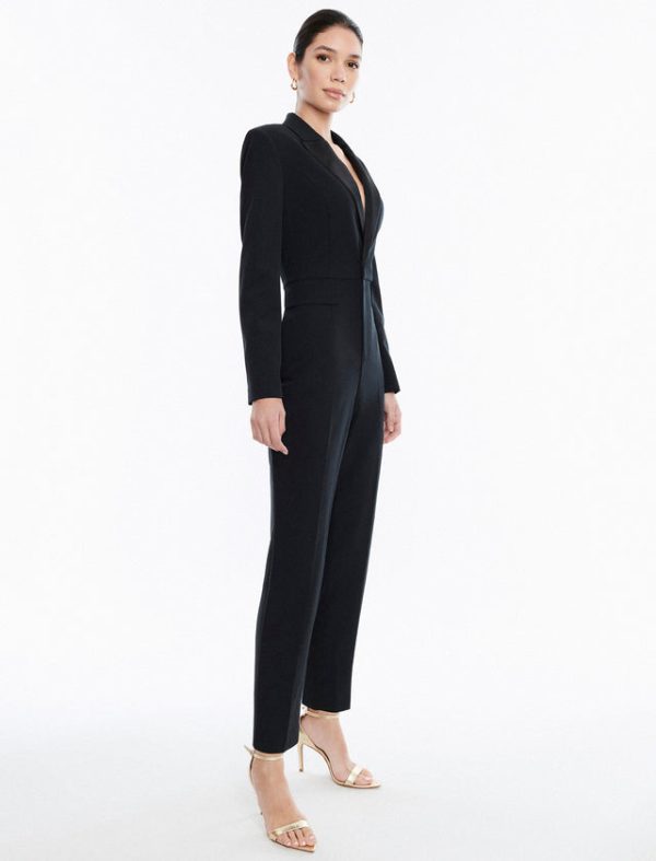 Bcbg Astoria Off-Shoulder Tuxedo Jumpsuit Black - Image 3