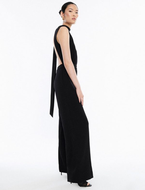 Bcbg Hali Open Back Jumpsuit Black - Image 4