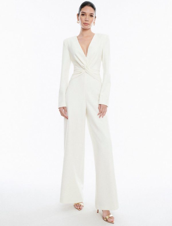 Bcbg Fulton Twist Front Jumpsuit Gardenia - Image 4