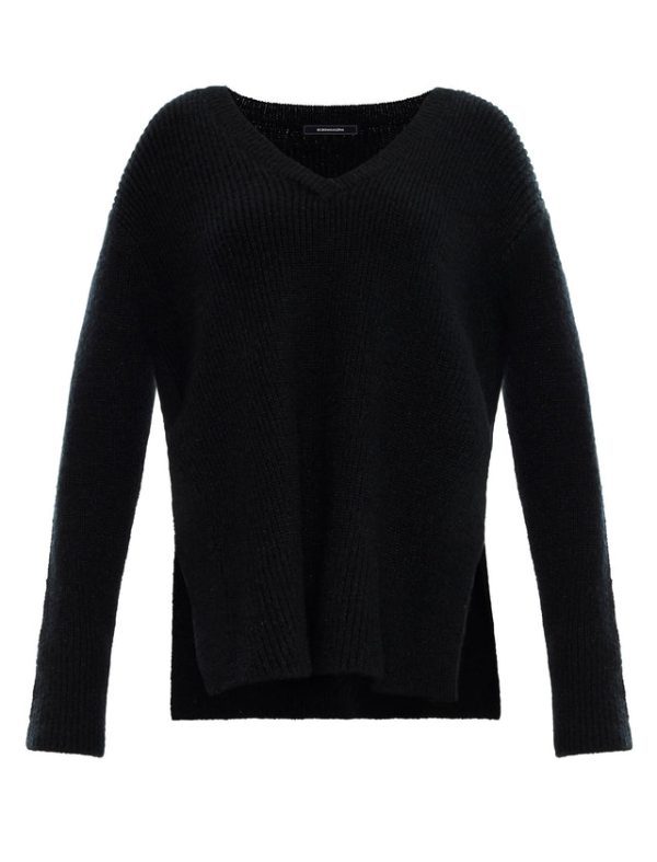 Bcbg V-Neck Pullover Sweater Black - Image 7